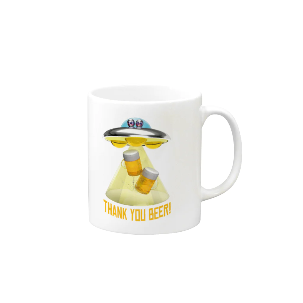 LONESOME TYPE ススのビール泥棒👽🍻👽（飲酒運転ダメ。ゼッタイ。） Mug :right side of the handle