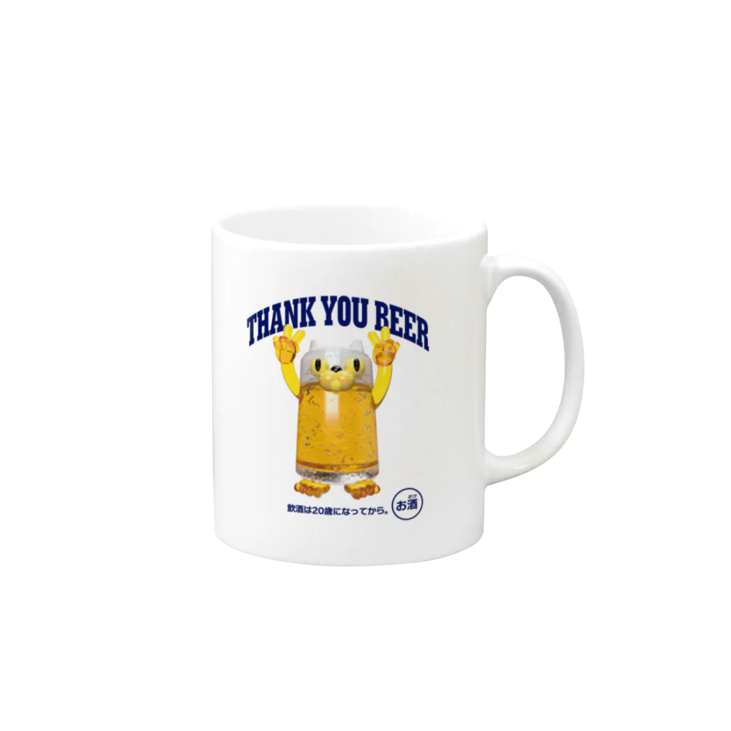 LONESOME TYPE ススのビールジョッキ🍺(猫) Mug :right side of the handle