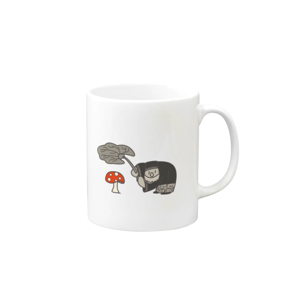 ari designの優しいコロポックル Mug :right side of the handle