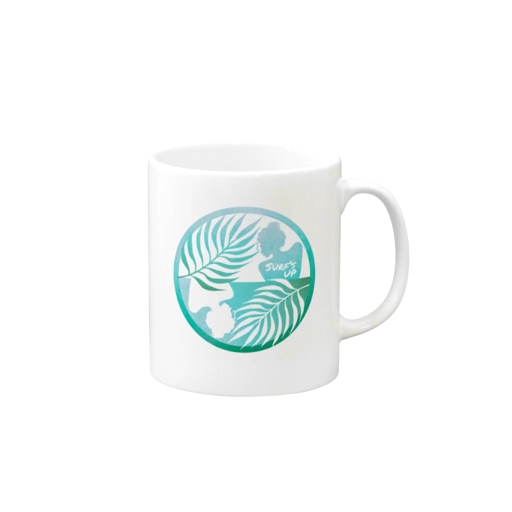 Surf’s up＊オリジナルデザインitemのSurf's up〜良い波がきた・girl〜オリジナルデザイン Mug :right side of the handle