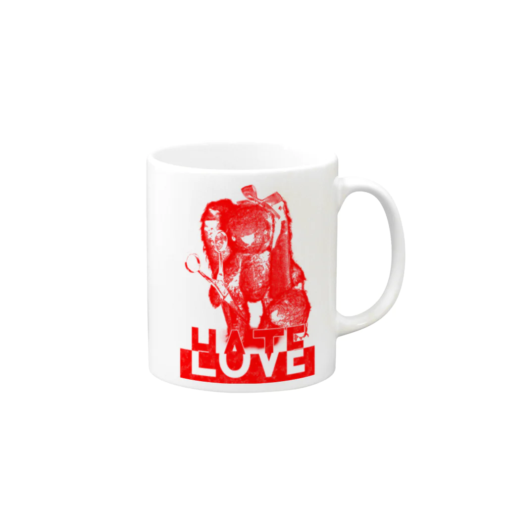 眞人のLOVE HATE Mug :right side of the handle