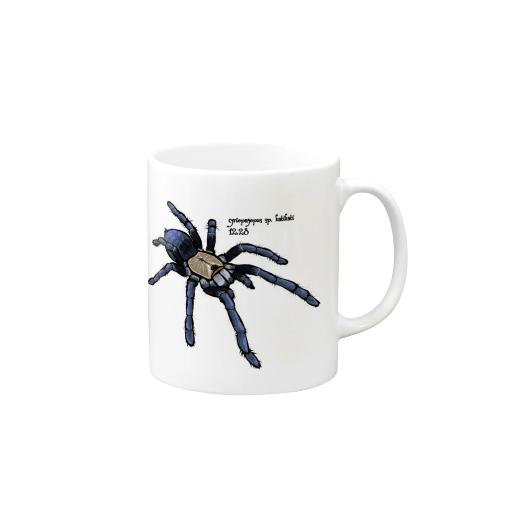 スパイダー温泉のハチハチ Mug :right side of the handle