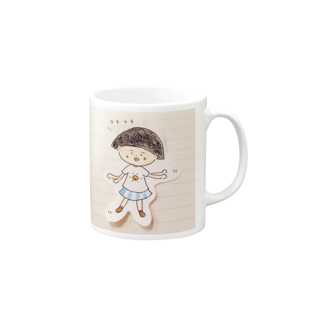 pazyamarukoのフラフラおっとっと Mug :right side of the handle