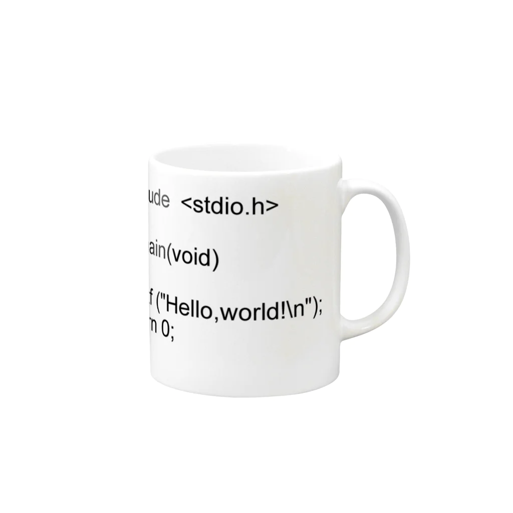 ぬのC言語 HelloWorld 黒一色 Mug :right side of the handle