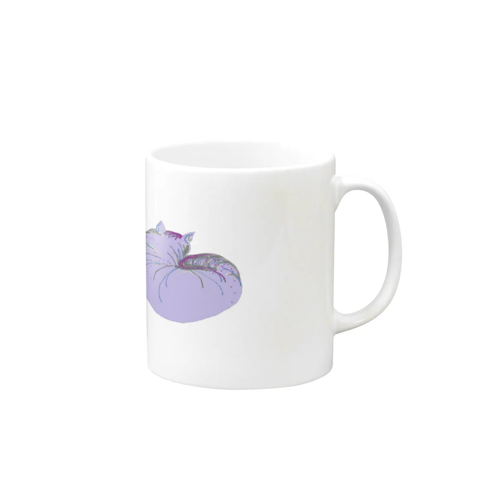 Qsarkのむらさきネコ Mug :right side of the handle