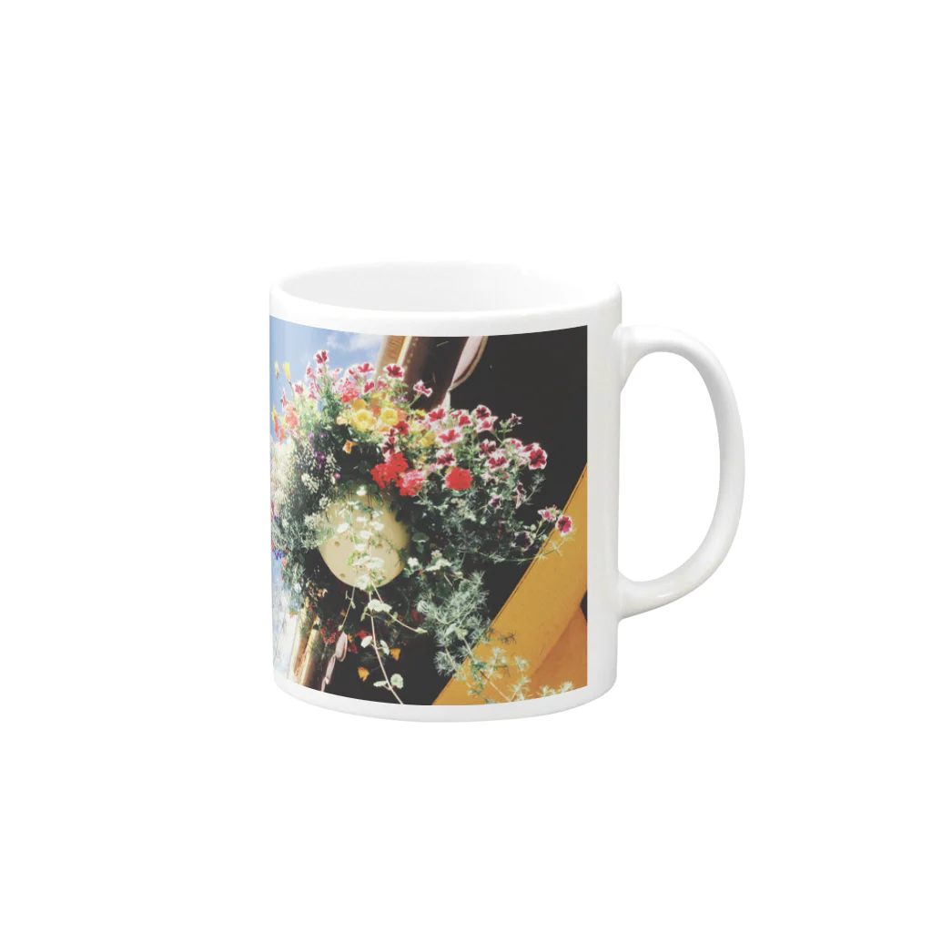 Let's Go for a Walkのrétro flower Mug :right side of the handle