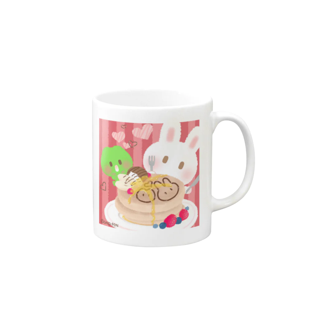 かこぽんSHOPのラビケロ･パンケーキ♡マグカップ Mug :right side of the handle