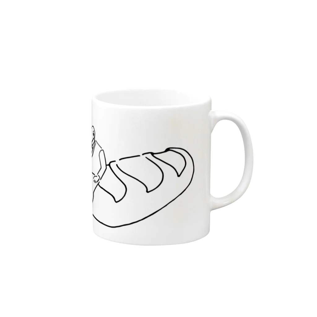 らなんくのバゲットとおじさん Mug :right side of the handle