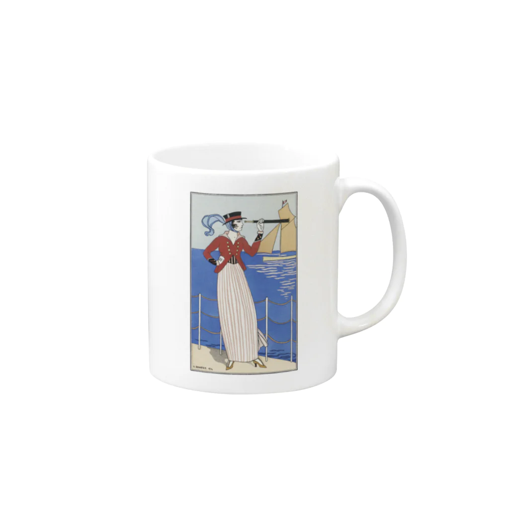 Hungry Freaksのジョルジュ・バルビエ “Costume de Yacht” Mug :right side of the handle