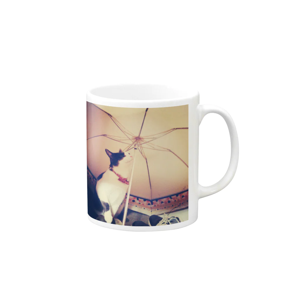 おつむのうずらアンブレラ Mug :right side of the handle