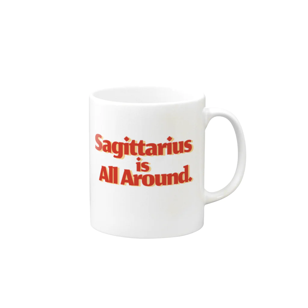 宇宙の真理ナビゲーターSunsCrystal's Shopの【射手座】Sagittarius is All Around.(いて座はそこかしこに) マグカップの取っ手の右面