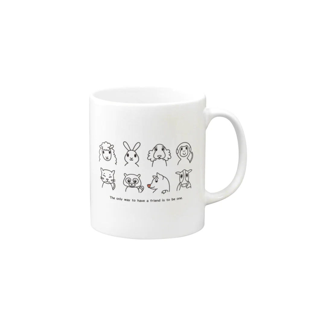 ariariartの動物大集合！（チャリティー） Mug :right side of the handle