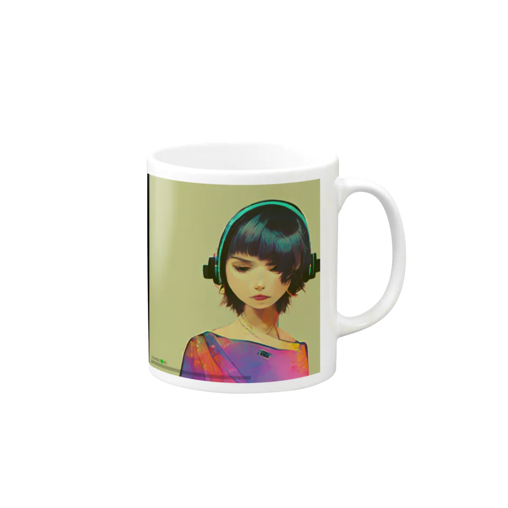 d-310NFTsの【dGirlsNFTs】＃342  Rino Mug :right side of the handle