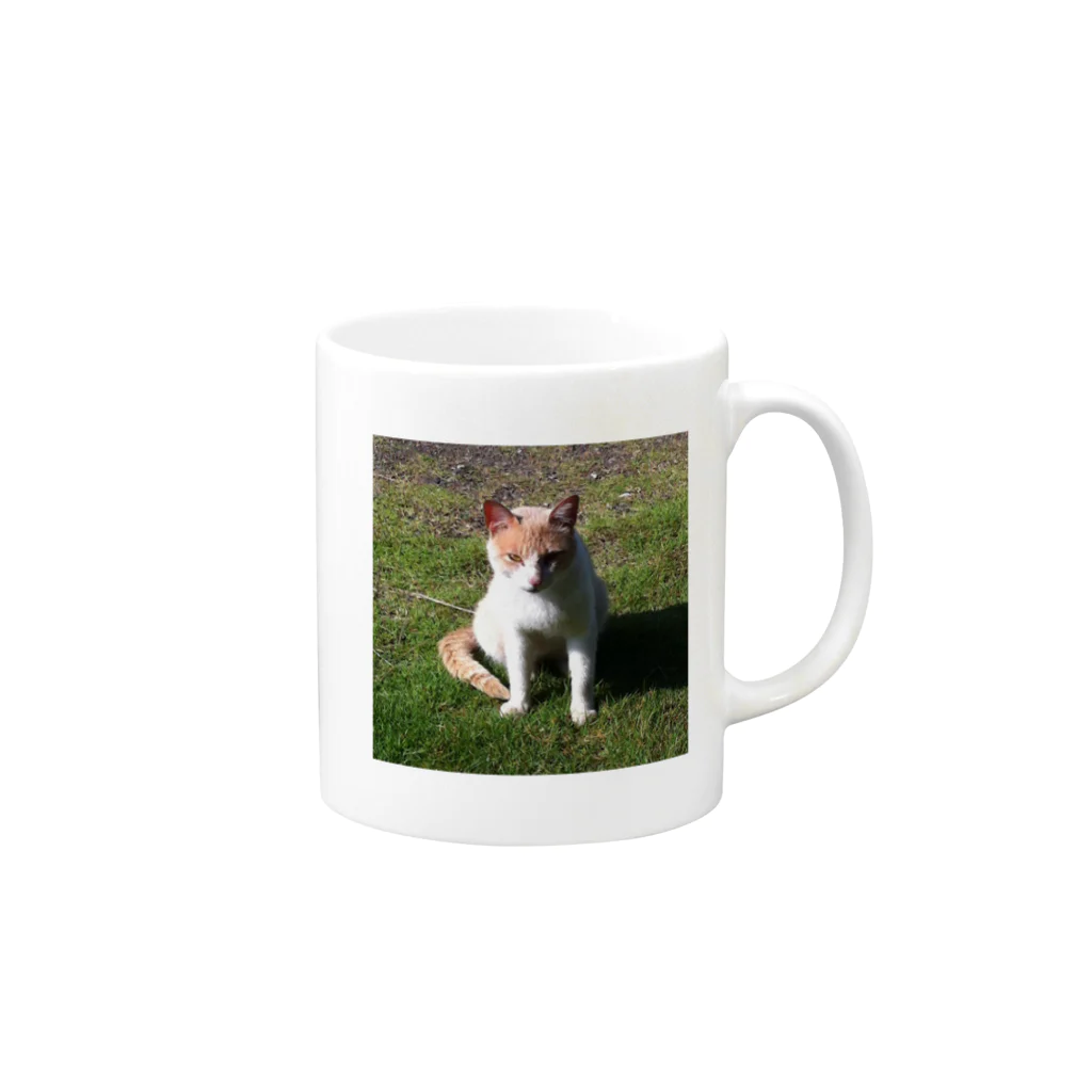 プー吉の猫のプー吉 Mug :right side of the handle