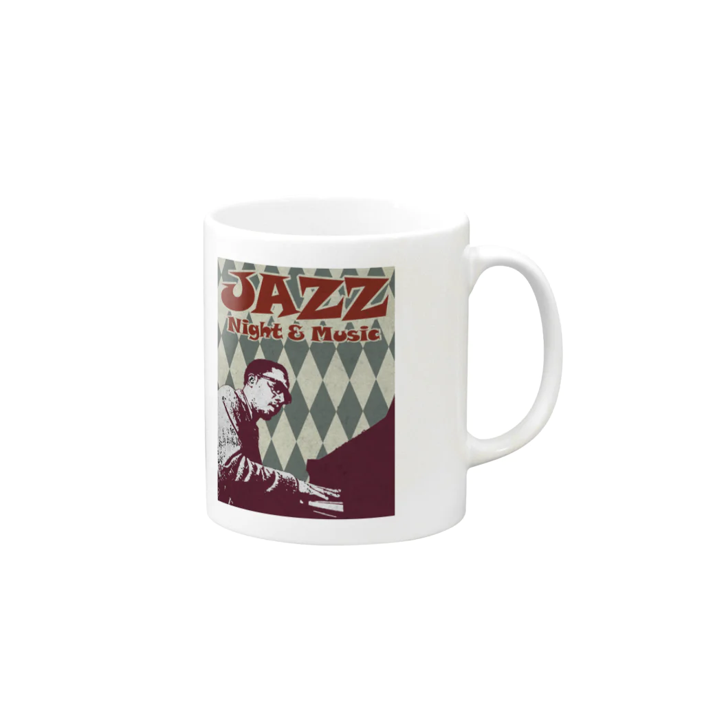 Hungry FreaksのJAZZ: Night & Music Mug :right side of the handle