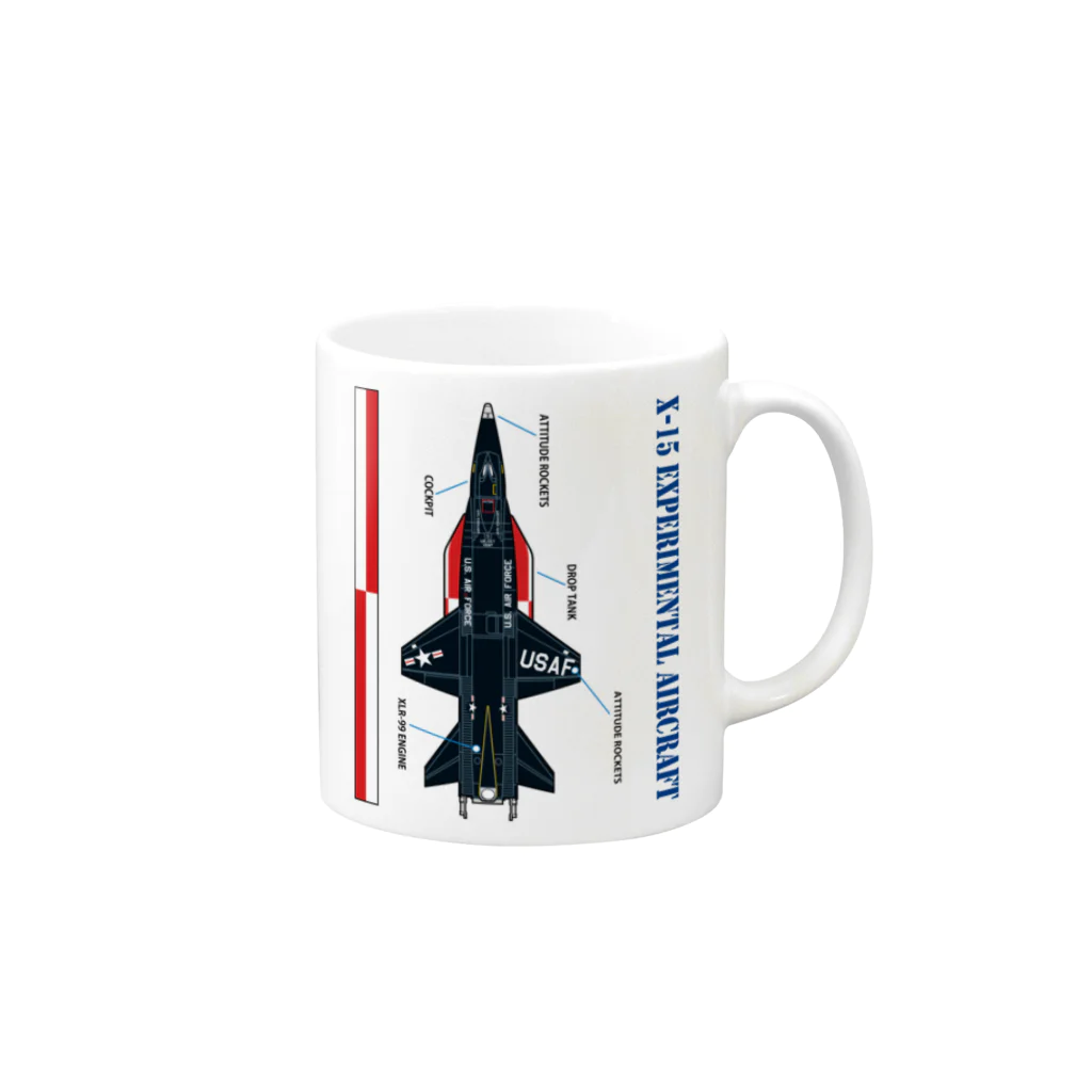 ShutarouのX-15 EPERIMENTAL AIRCRAFT Mug :right side of the handle