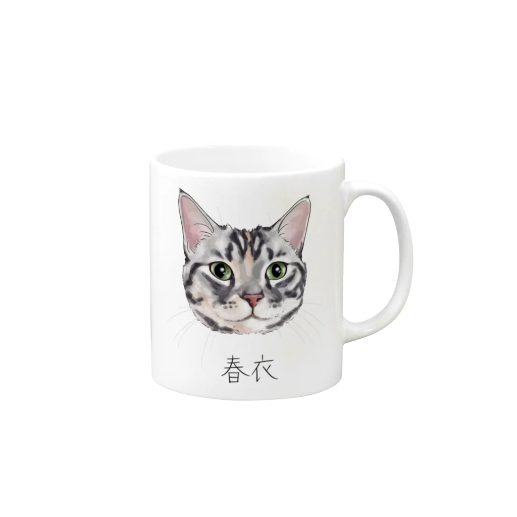 みきぞーん｜保護猫 ミッキー画伯と肉球とおともだちのsui Mug :right side of the handle