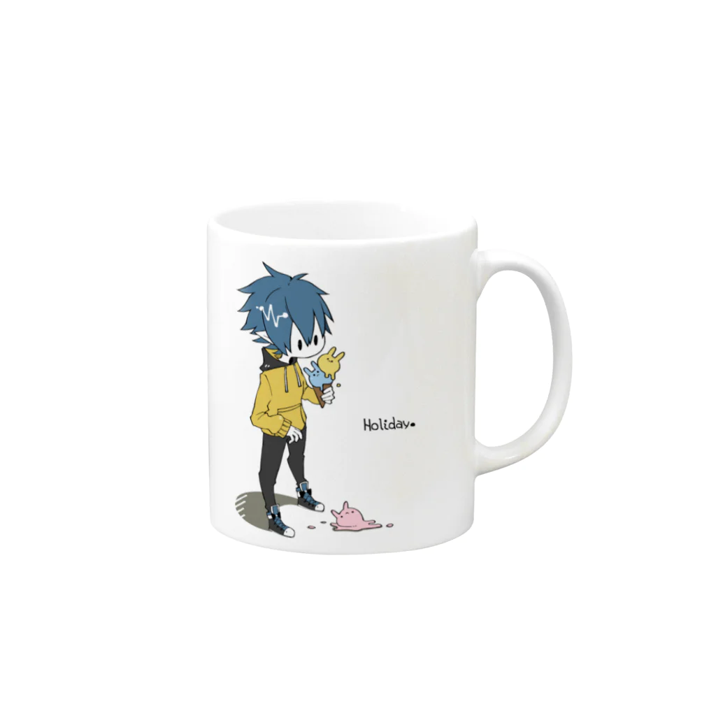 ストレージホイップの【Holiday】アイス溢す編 Mug :right side of the handle