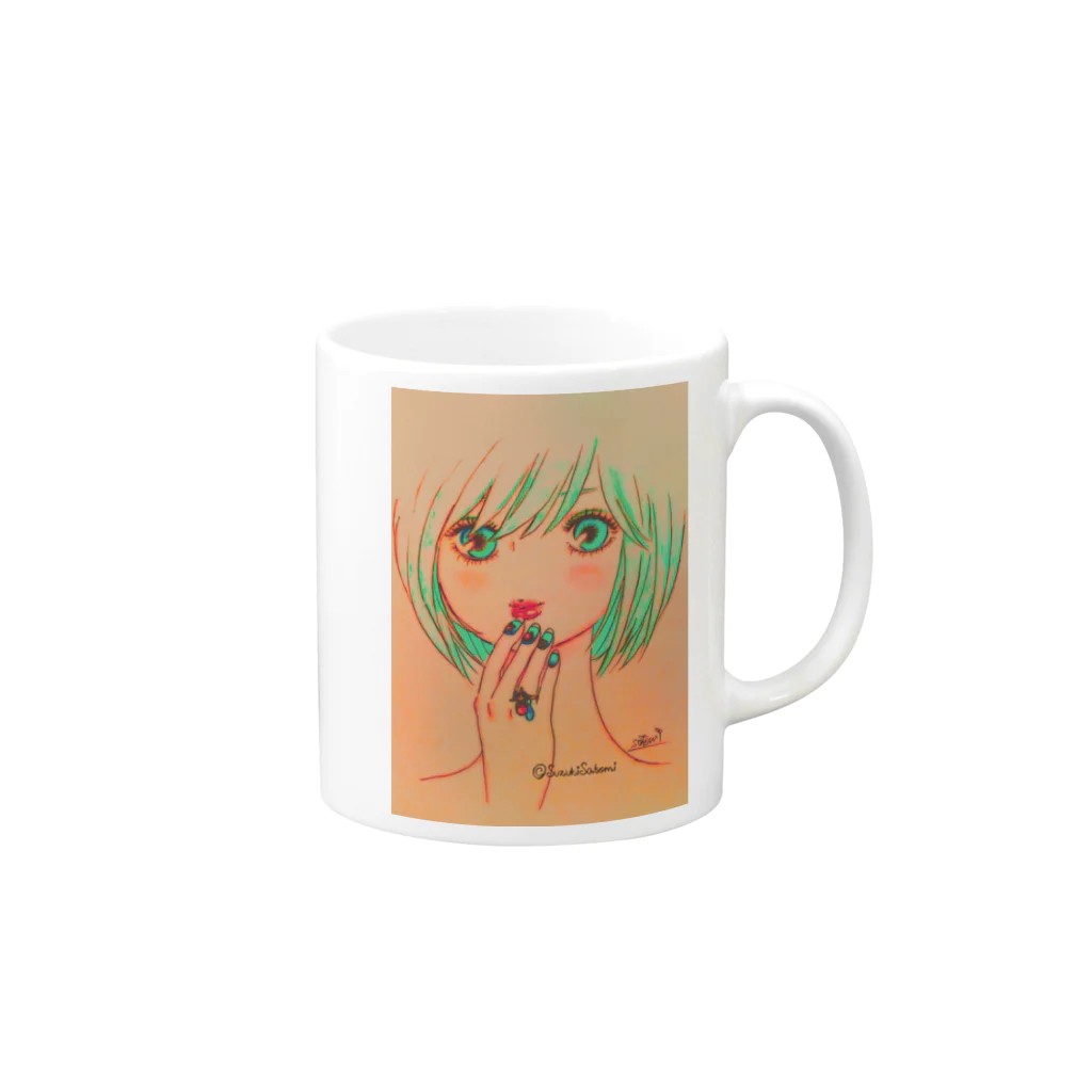 Suzuki Satomi の小麦色 Mug :right side of the handle