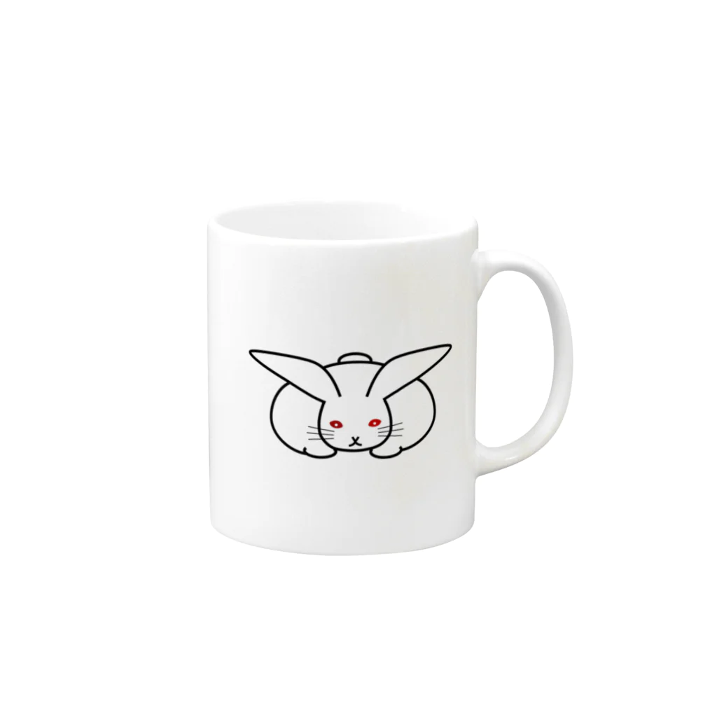 うさぎ屋のまむきうさぎ Mug :right side of the handle