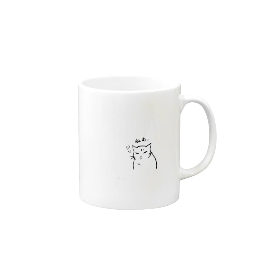 保護猫カフェにゃんずの保護猫しろ子マグ Mug :right side of the handle