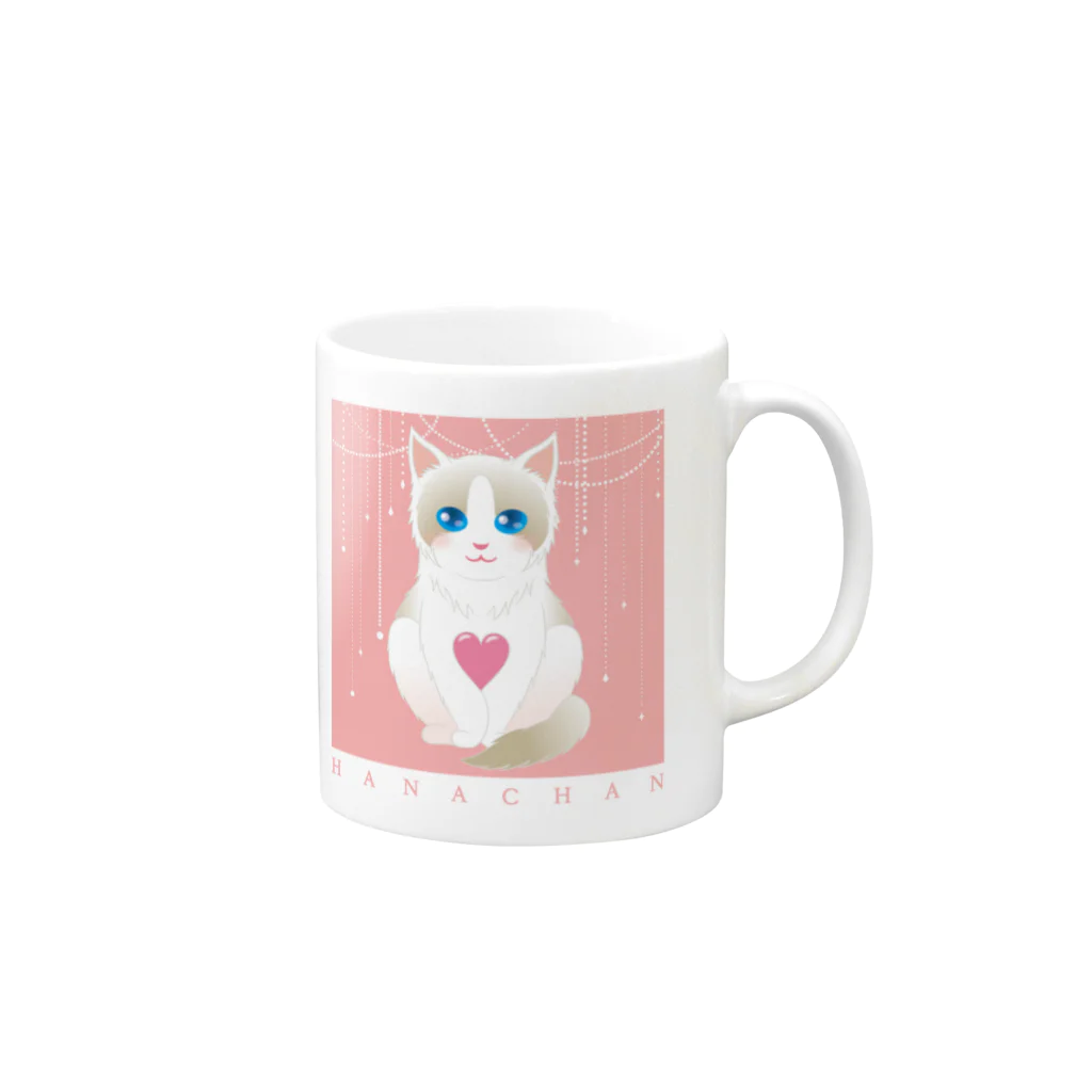 にこねこ【保護猫の保育園】のラグドール華ちゃんマグ Mug :right side of the handle