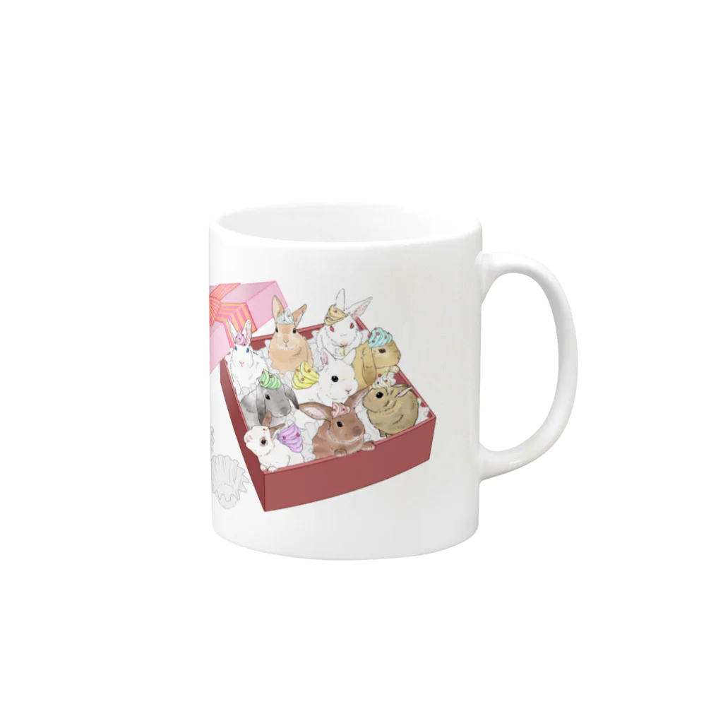 むぎのウサ菓子ボックスvol1 Mug :right side of the handle