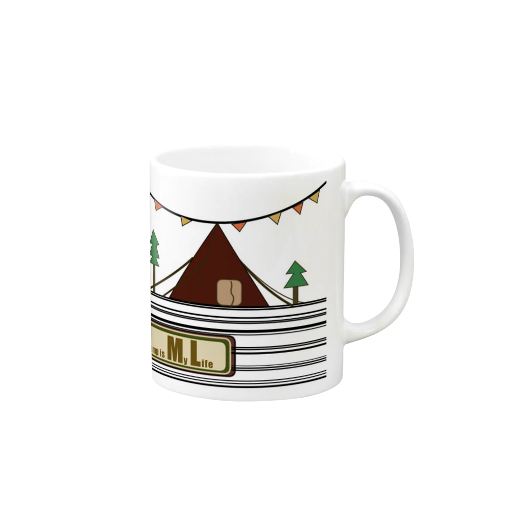 キャンプをしよう♪そうしよう！！のCamp is my life Mug :right side of the handle