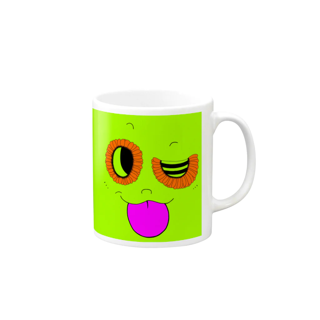 あすかショップのウエルカムくん                マスクメロンくん Mug :right side of the handle