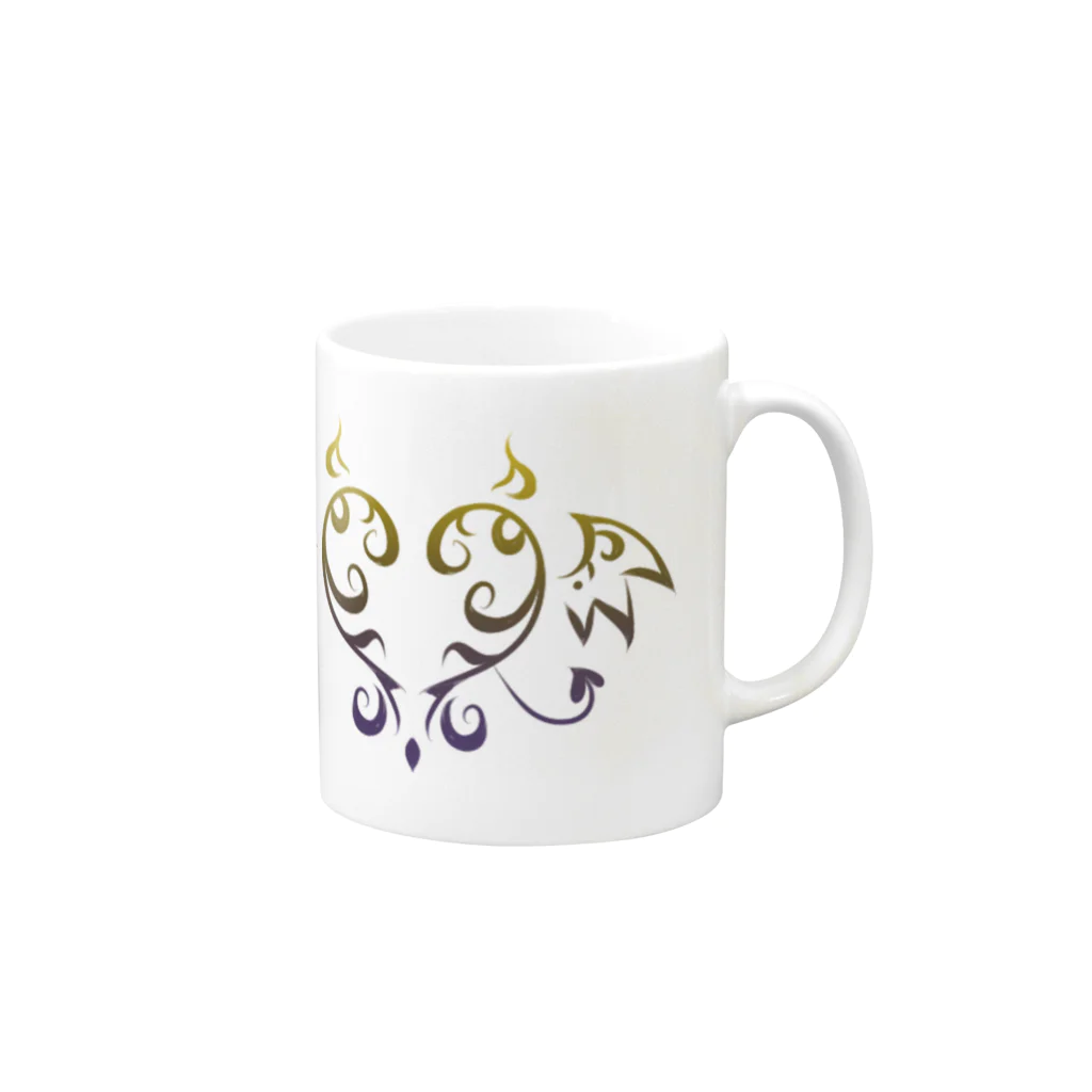 紫猫 千由【ｼﾉﾈ ﾁﾕ】💜🐾🧹の紫猫 千由　公式ボディーエンブレムグッズシリーズ Mug :right side of the handle