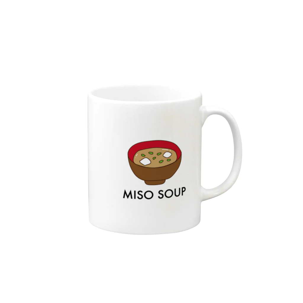 とりぷしんハウスのmiso soup マグカップの取っ手の右面