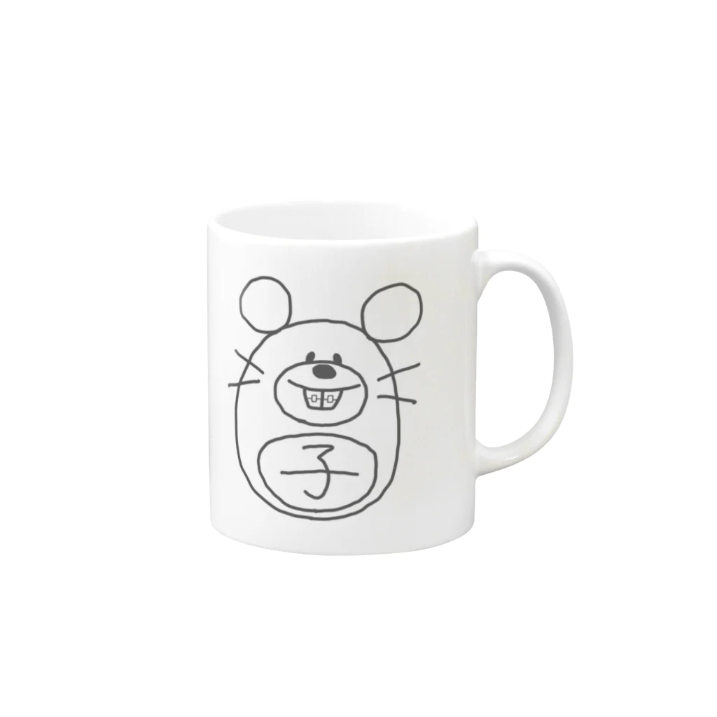 Orangeの矯正ネズミくん Mug :right side of the handle