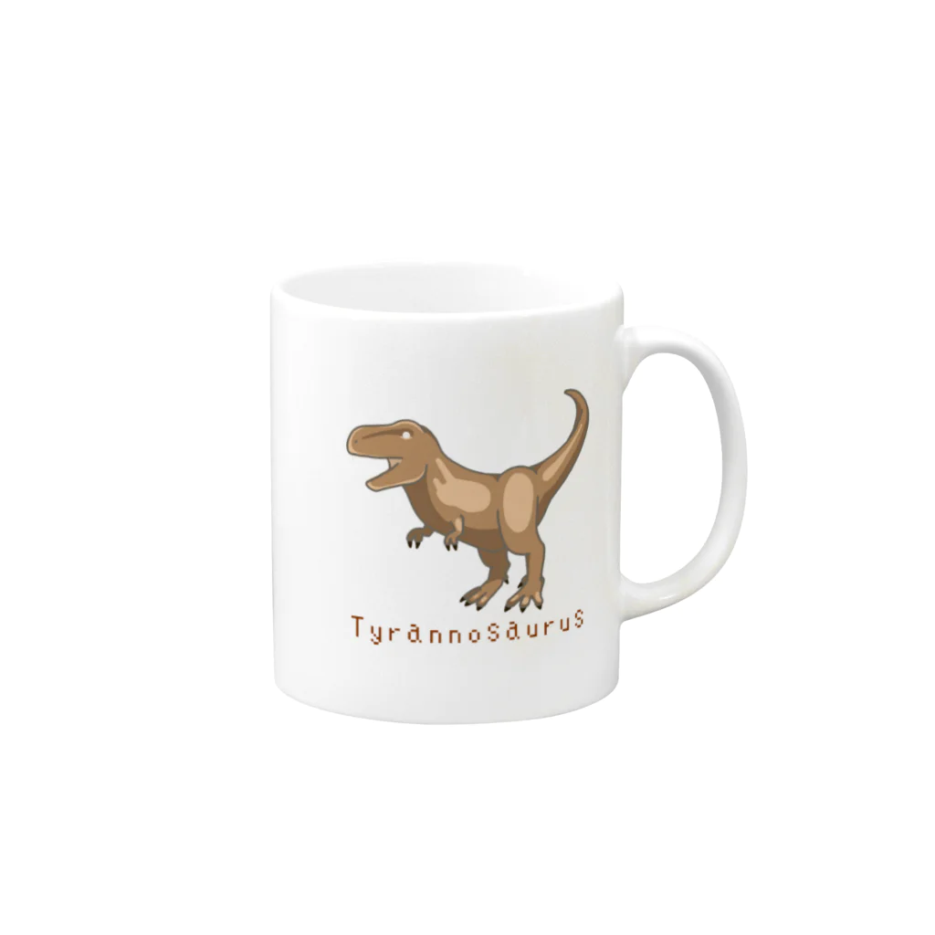 濃口ショウユのティラノサウルス🦖 Mug :right side of the handle