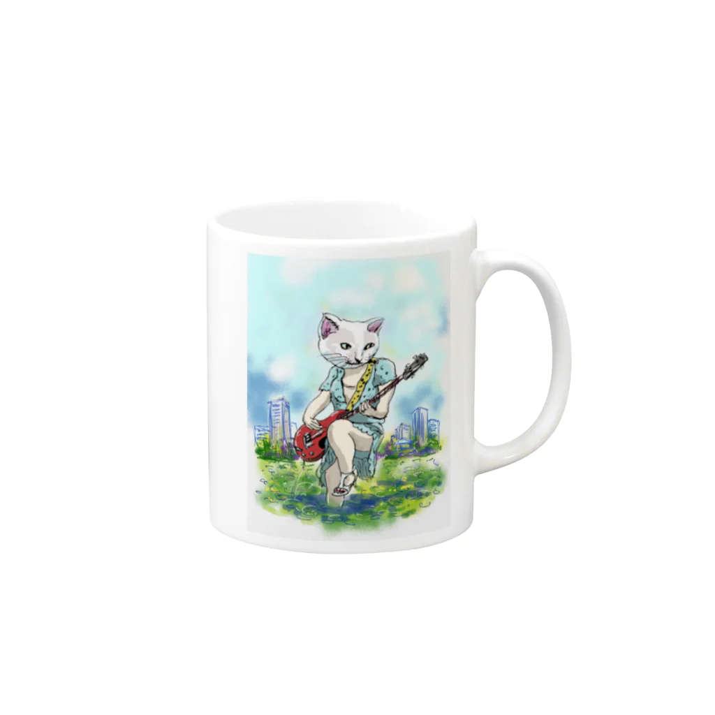 RoccomottoのCat'n'roll series#1-1 Mug :right side of the handle