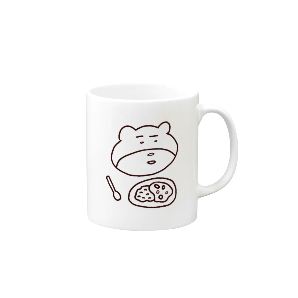 クマターンのクマタカレー ブラウン Mug :right side of the handle