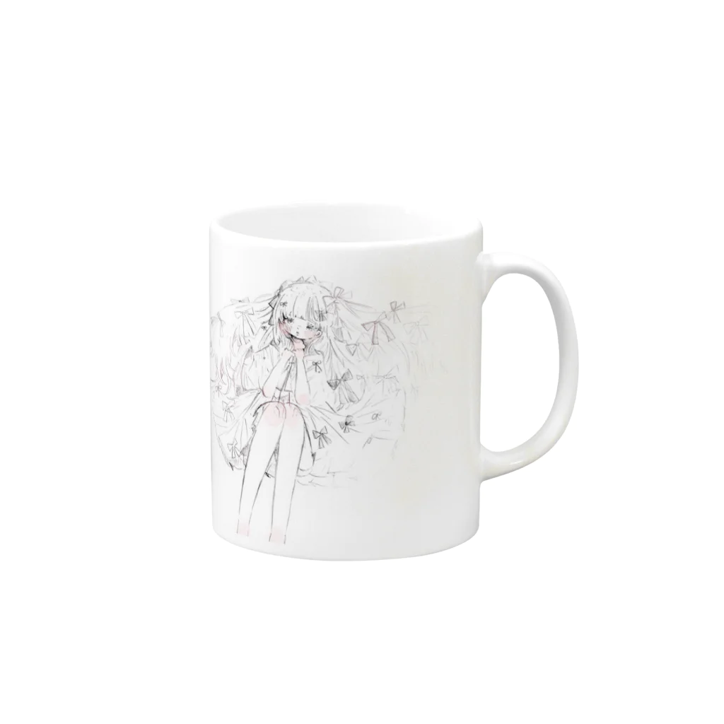 かわいい屋さんまるぴ店の୨୧⸝⸝⸝ Mug :right side of the handle