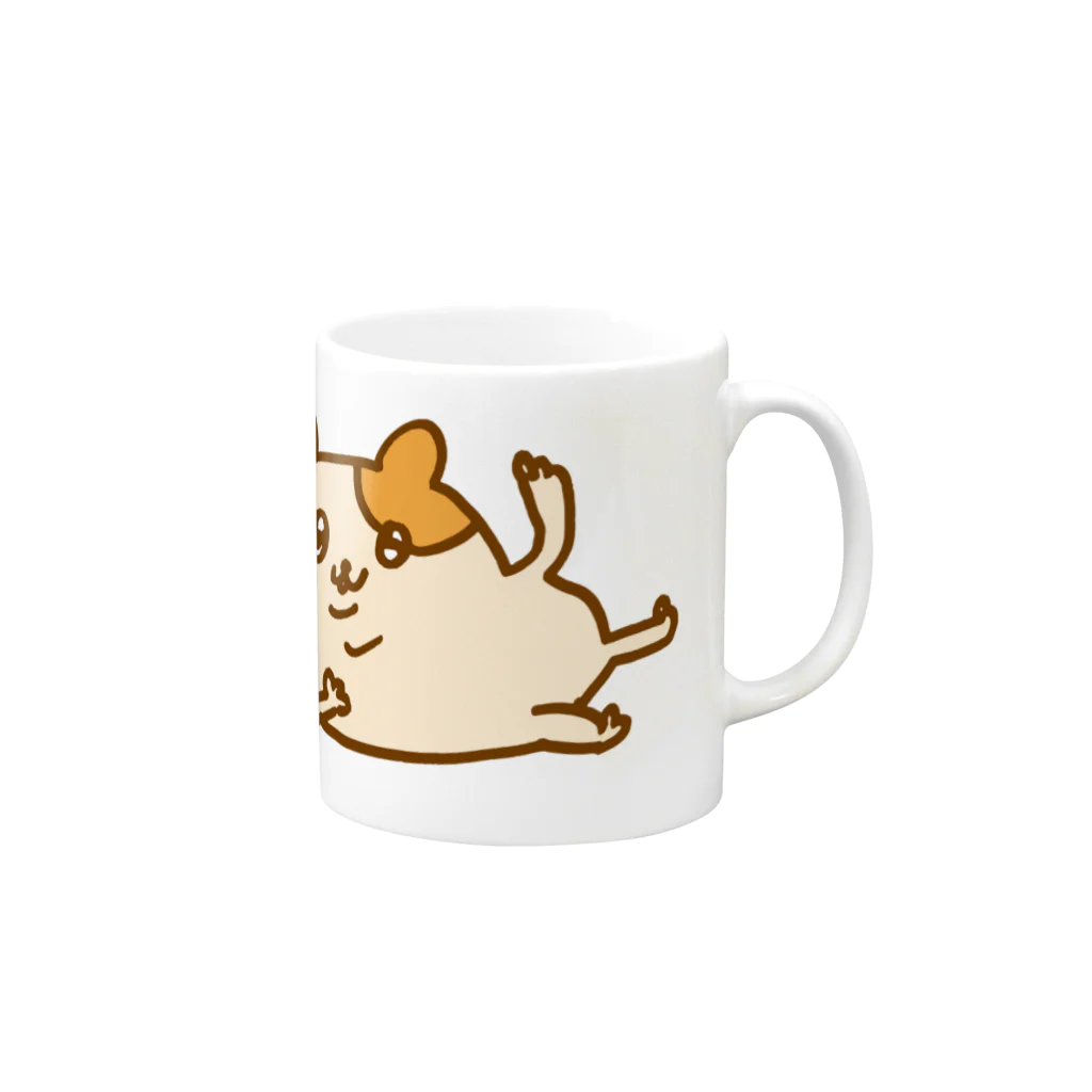 伊藤萌果のカオス屋さんのねころびハムちゃん（カラー） Mug :right side of the handle