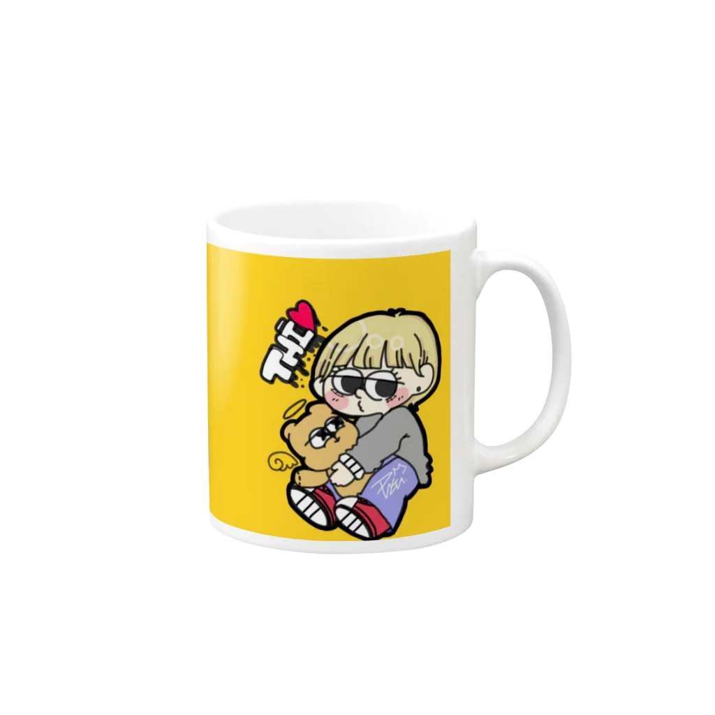 PUGU.のてぃーさん専用 Mug :right side of the handle