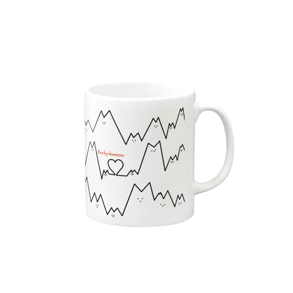 with_puyoの不整脈の原因 Mug :right side of the handle