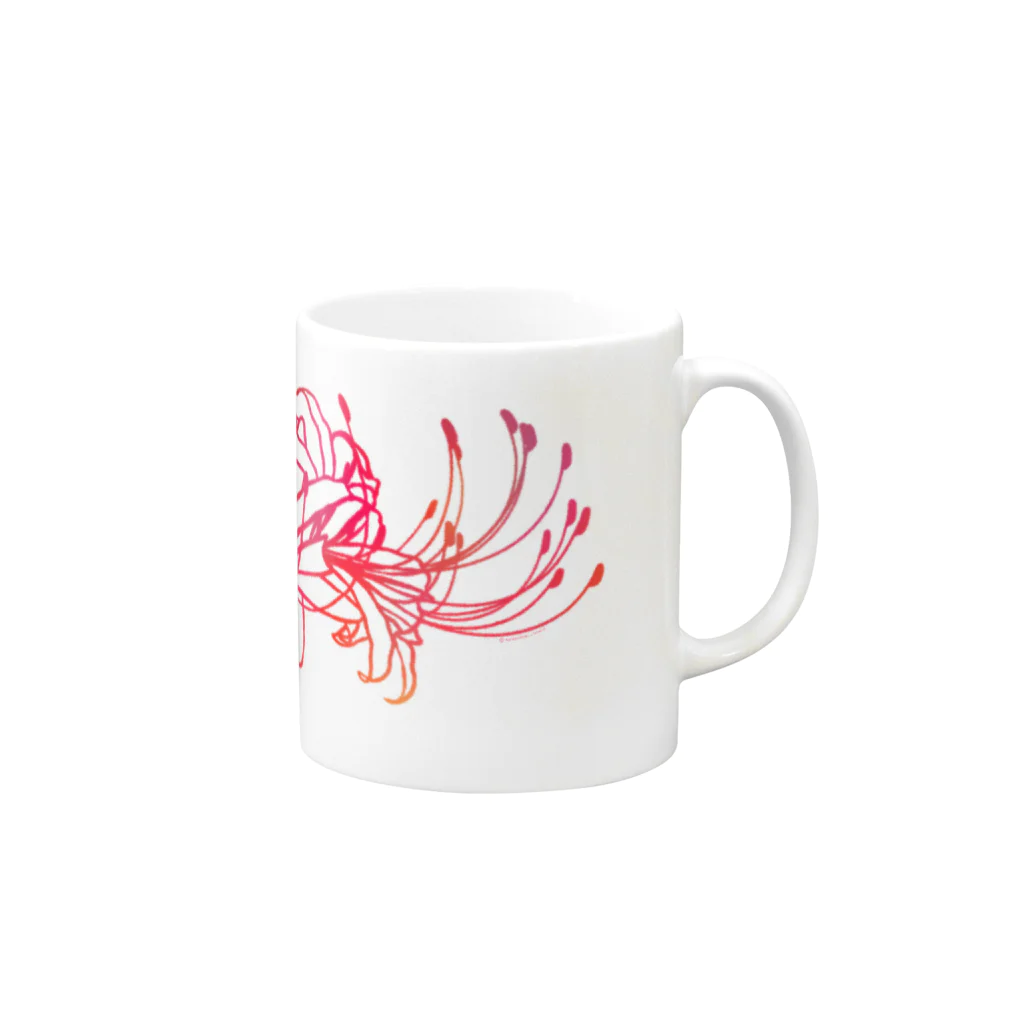 綾錦工房 りこりすの曼珠沙華 【黄昏】 Mug :right side of the handle