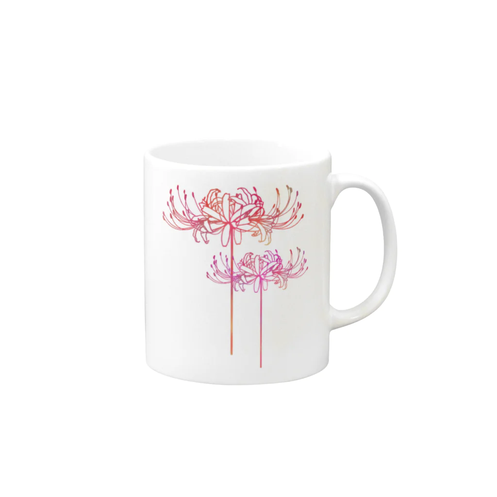 綾錦工房 りこりすの曼珠沙華 【黄昏】 Mug :right side of the handle