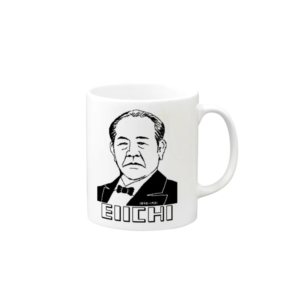 Mrs.Bean/ミセスビーンの渋沢栄一/ドット Mug :right side of the handle