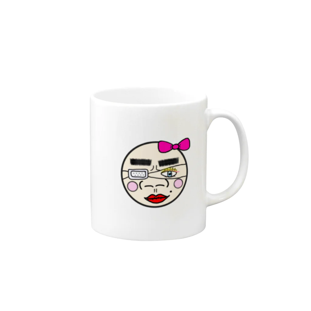 キモカワ描きます子ちゃんの眼帯ギャル男 Mug :right side of the handle