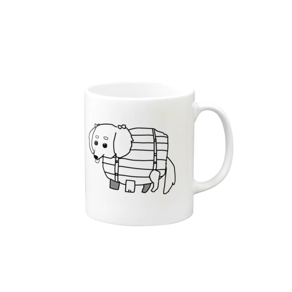 あざらしの樽犬のココちゃん Mug :right side of the handle