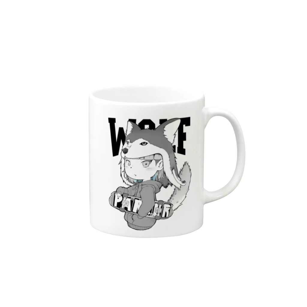 しんぬぬぬのWOLF Mug :right side of the handle