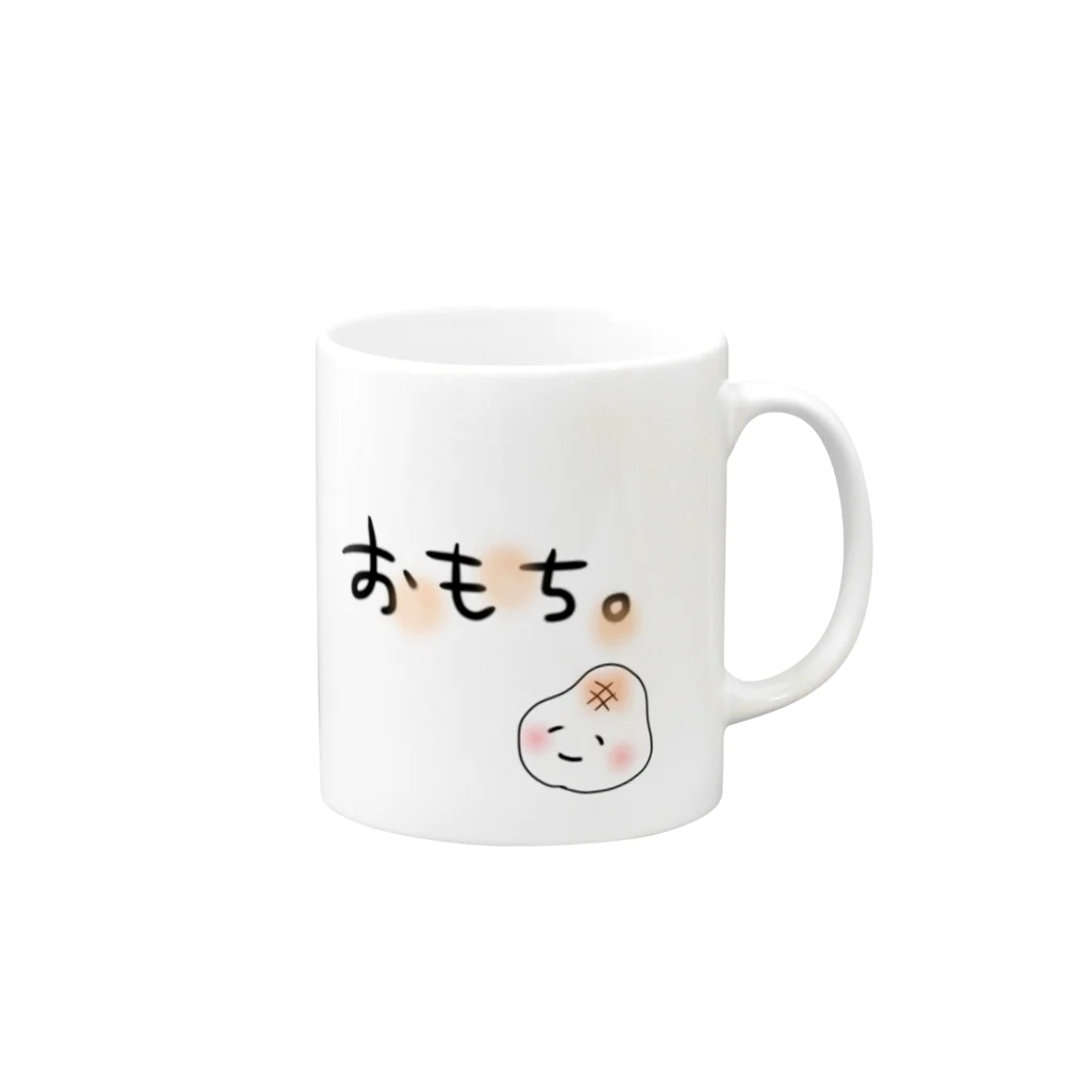 ririkekoののほほんとおもちちゃん Mug :right side of the handle