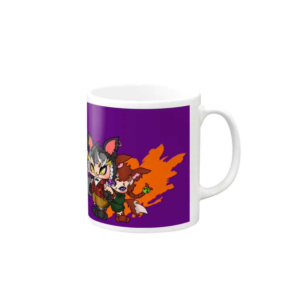 こつめちゃんのおみせのオオカミブラザーズ Mug :right side of the handle