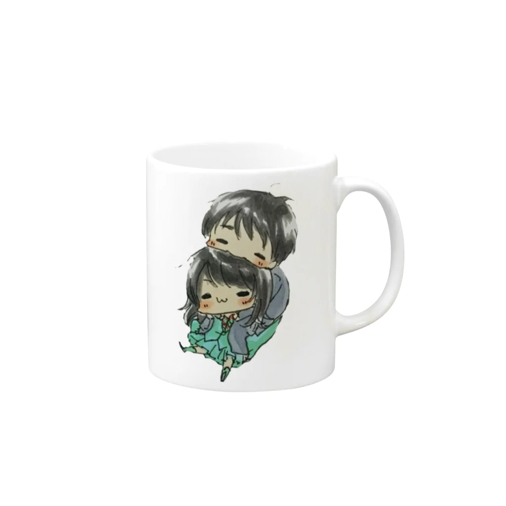 ねこの家の男の子と女の子 Mug :right side of the handle