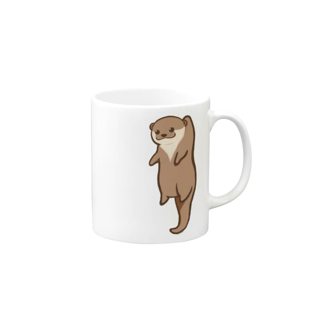 綾錦工房 りこりすのほされカワウソ Mug :right side of the handle