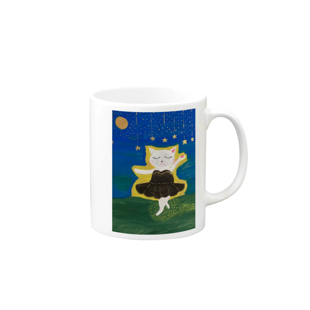 板絵師へしの星降る夜に Mug :right side of the handle